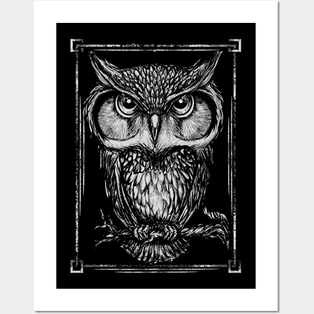 Owl Hoot Wild Exotic Bird Animal Wall Art by FilsonDesigns